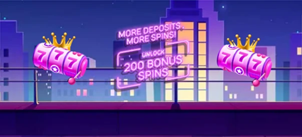 Unlock 200 bonus spins – more deposits promo banner